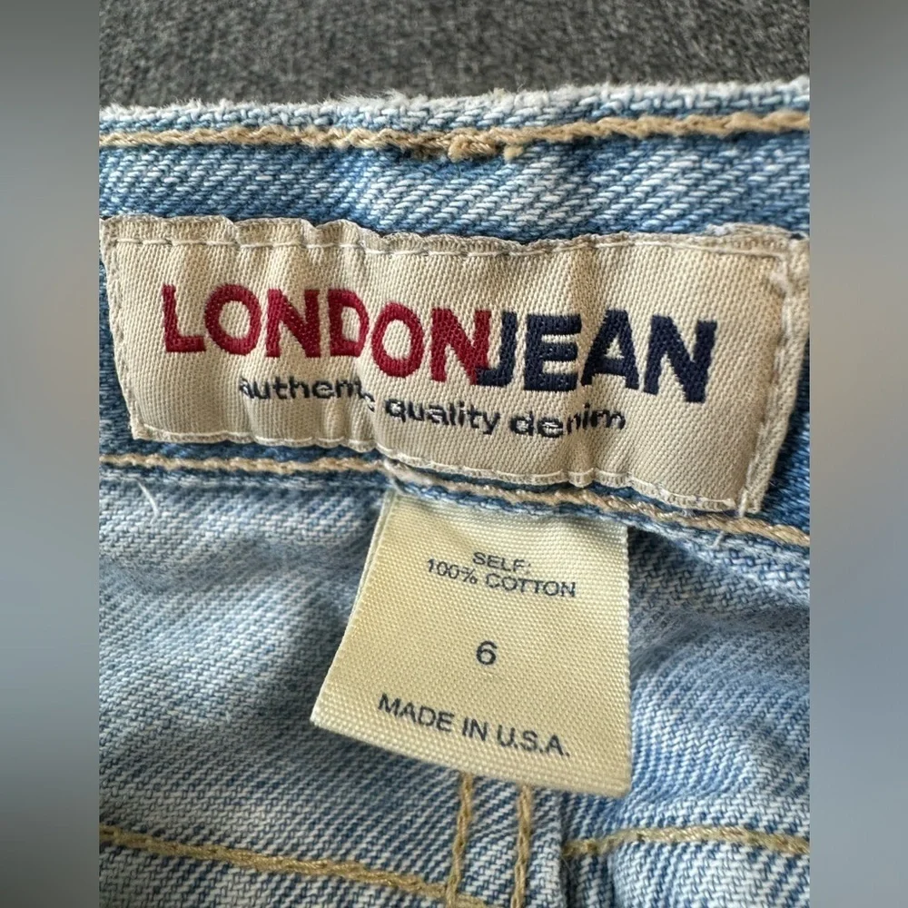 LONDONJEAN Blue Ankle Cropped Jeans with Red Trim - Picture 3 of 14